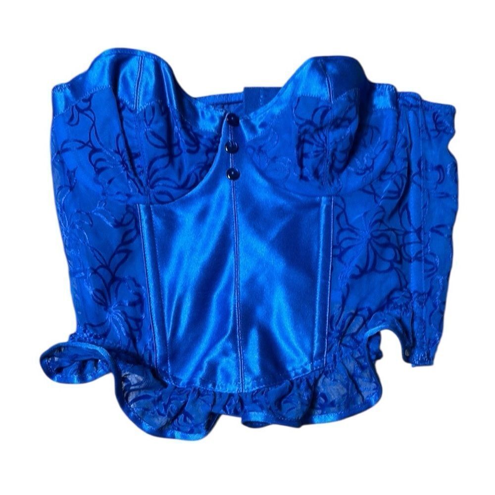 Victoria’s Secret vintage 1970s Union made strapless corset top ruffle Deadstock